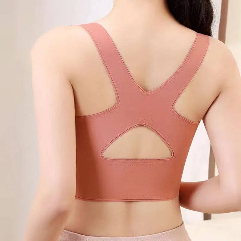 Front Open Double Coverage Bra for Chest Lifting