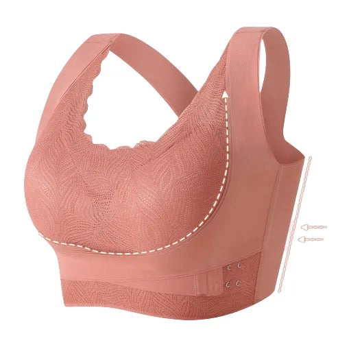 Front Open Double Coverage Bra for Chest Lifting