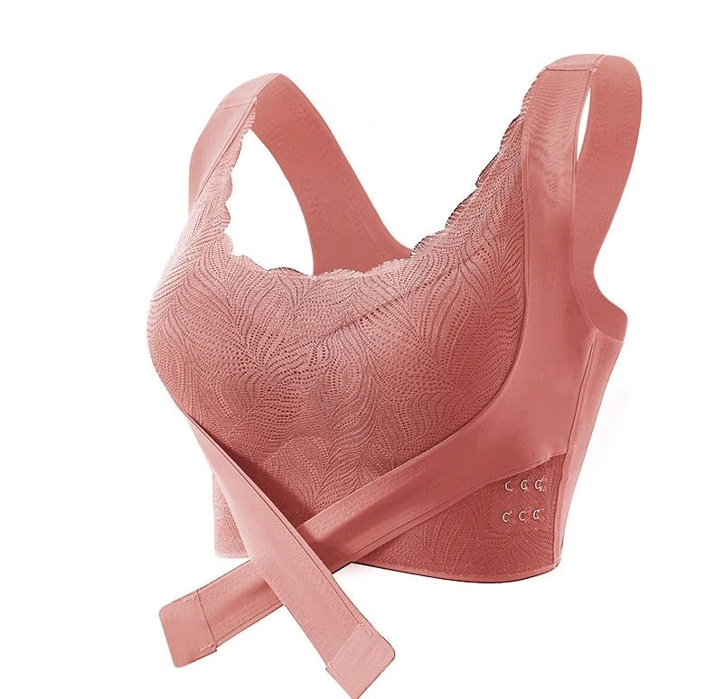 Front Open Double Coverage Bra for Chest Lifting