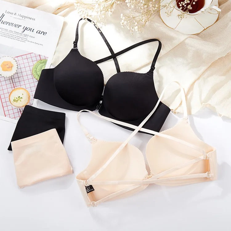 Cross Back Front Open Bra - Basic