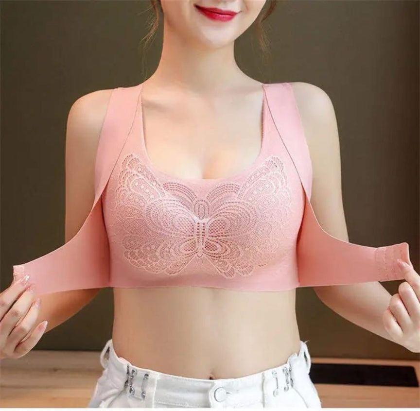 Front Open Double Coverage Bra for Chest Lifting